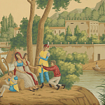 Обои ручная роспись Views of Italy Crepuscule варинант исполнения - 1 | Loft Concept в Ижевске