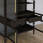 Витрина Primo со стеклянными фасадами и 2 ящиками Темный орех варинант исполнения - 5 | Loft Concept в Ижевске