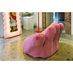 Дизайнерское плюшевое розовое кресло в форме руки Poltronova Joe Plush Taffy Pink Armchair варинант исполнения - 6 | Loft Concept в Ижевске