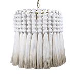 Подвесной светильник круглый плетеный с белой бахромой Braided Bundle of Ears варинант исполнения - 1 | Loft Concept в Ижевске