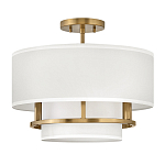 Потолочный светильник с двухслойным белым текстильным абажуром Hinkley варинант исполнения - 14 | Loft Concept в Ижевске