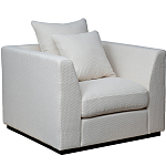 Дизайнерское кресло мягкое с обивкой из рогожки кремового цвета Decoration of Everything варинант исполнения - 1 | Loft Concept в Ижевске