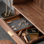 Туалетный стол деревянный с ящиком и зеркалом Moon Walnut Furniture варинант исполнения - 6 | Loft Concept в Ижевске