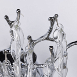 Бра цвета хром с ветвями и прозрачными стеклянными подвесками в виде вытянутых спиральных капель Droplet Chandelier варинант исполнения - 4 | Loft Concept в Ижевске