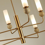 Люстра на штанге с 8-ю цилиндрическими матовыми плафонами и шарами из камня Orb Essence варинант исполнения - 11 | Loft Concept в Ижевске