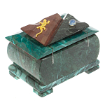 Шкатулка прямоугольная с зеркалом из натурального камня змеевик Stone Casket варинант исполнения - 4 | Loft Concept в Ижевске