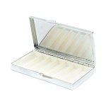 Таблетница карманная прямоугольная на 7 отделений с зеркалом и накладкой из натурального камня Амазонит Silver Stone Pillboxes варинант исполнения - 3 | Loft Concept в Ижевске