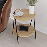 Стол приставной с 2-мя круглыми столешницами из дерева ESSEL OAK варинант исполнения - 8 | Loft Concept в Ижевске