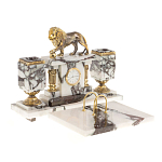 Настольный письменный набор из мрамора с декором в виде льва в подарочной упаковке Marble Accessory варинант исполнения - 2 | Loft Concept в Ижевске