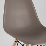 Пластиковый стул на ножках из массива бука Eames Cappuccino варинант исполнения - 7 | Loft Concept в Ижевске