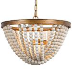 Люстра с подвесками в виде круглых деревянных белых бусин White Wooden Beads Chandelier варинант исполнения - 2 | Loft Concept в Ижевске