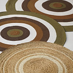 Ковер круглый из хлопка с контрастным узором Bullseye 150 варинант исполнения - 7 | Loft Concept в Ижевске