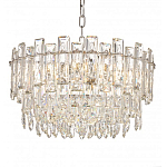 Круглая люстра с хрустальными подвесками на серебряном каркасе Gorgeous Crystal Light варинант исполнения - 2 | Loft Concept в Ижевске