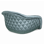 Барный стул со спинкой и мягкой обивкой с ромбами на 4-х деревянных ножках Голубой Велюр Ava Charm варинант исполнения - 3 | Loft Concept в Ижевске