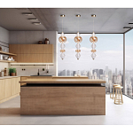 Подвесной светильник с вертикальной композицией из прозрачных и янтарных стеклянных шаров и ромбов Gabriel Scott Luna варинант исполнения - 21 | Loft Concept в Ижевске