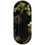 Подставка под благовония из эпоксидной смолы с цветами черная Epoxy Resin Flowers Incense Oval Stand Black варинант исполнения - 1 | Loft Concept в Ижевске