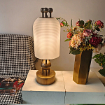 Настольная лампа в виде фонаря с белым фактурным абажуром Echoes of Light варинант исполнения - 5 | Loft Concept в Ижевске