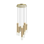 Люстра каскадная с 7-ю цилиндрическими плафонами из стекла Luminous Cylinders варинант исполнения - 4 | Loft Concept в Ижевске