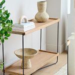 Консоль деревянной столешницей и полкой Wooden Table Top and Shelf варинант исполнения - 5 | Loft Concept в Ижевске