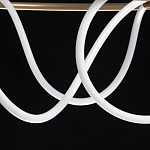 Люстра подвесная круглая золотого цвета с белыми изогнутыми световыми линиями Luke Lampco Tracer Lamp варинант исполнения - 9 | Loft Concept в Ижевске