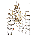 Бра с ветвистым каркасом и стеклянными подвесами цвет золото Golden Leaf Fall варинант исполнения - 1 | Loft Concept в Ижевске