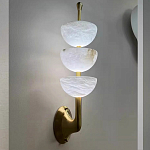 Бра с 3-мя мраморными плафонами в форме чаши Warm Marble Light варинант исполнения - 3 | Loft Concept в Ижевске