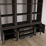 Модульный стеллаж Primo из трех составных элементов Темный орех варинант исполнения - 4 | Loft Concept в Ижевске