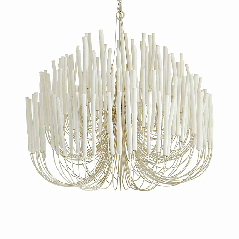 Люстра белая с несколькими ярусами деревянных палочек Bright Wooden Chandelier Белый Люстра белая с несколькими ярусами деревянных палочек Bright Wooden Chandelier Белый в Ижевске | Loft Concept