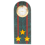 Часы подарочные погон полковник МВД из натурального камня Змеевик Military Clock варинант исполнения - 1 | Loft Concept в Ижевске