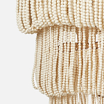 Трехъярусная люстра с подвесками из круглых деревянных бусин белая White Beads Three-tier Chandelier  варинант исполнения - 7 | Loft Concept в Ижевске