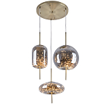 Подвесной светильник с гирляндой внутри 3-х стеклянных плафонов Garland Glass Trio Hanging Lamp варинант исполнения - 1 | Loft Concept в Ижевске