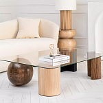 Дизайнерский журнальный стол с прозрачной столешницей и ножками в форме геометрических фигур Pytusin варинант исполнения - 2 | Loft Concept в Ижевске