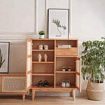 Комод с плетеными дверками и открытой нишей  с ящиком Dora Sideboard варинант исполнения - 1 | Loft Concept в Ижевске