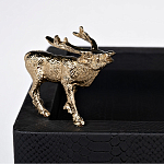 Стол сервировочный кожаный с декором в виде золотистой фигуркой лося Embodiment of Style варинант исполнения - 2 | Loft Concept в Ижевске