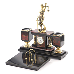 Настольный письменный набор из яшмы с часами в подарочной упаковке Manager Organizer варинант исполнения - 2 | Loft Concept в Ижевске