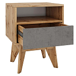 Тумба прикроватная с ящиком и фасадом цвета серый бетон Grace of Furniture варинант исполнения - 2 | Loft Concept в Ижевске