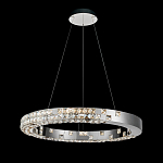 Люстра серебряная в форме кольца с мозаичным хрустальным оформлением Sparks of Crystal варинант исполнения - 3 | Loft Concept в Ижевске