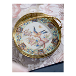 Блюдо фарфоровое с бронзовой ручкой Paradise Dish with Handle варинант исполнения - 4 | Loft Concept в Ижевске