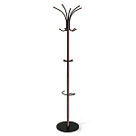 Вешалка коричневая с круглым основанием и черными металлическими крючками Industrial Metal Rust варинант исполнения - 1 | Loft Concept в Ижевске