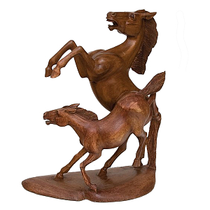 Статуэтка из дерева в виде лошадей Scowns