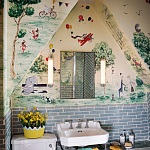 Обои ручная роспись Promenade Original colourway on cream painted silk варинант исполнения - 1 | Loft Concept в Ижевске