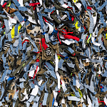 Ковер прямоугольный разноцветный из джинсовой одежды Zero Waste варинант исполнения - 2 | Loft Concept в Ижевске