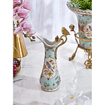 Кувшин с цветочным рисунком и бронзовой ручкой Blue Garden варинант исполнения - 6 | Loft Concept в Ижевске