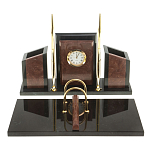 Настольный письменный набор из лемезита и змеевика с часами Royal Accessory варинант исполнения - 1 | Loft Concept в Ижевске