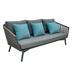 Диван трехместный уличный серый Gray Fiber варинант исполнения - 1 | Loft Concept в Ижевске