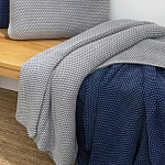 Плед из хлопка серого цвета Waffle Comfort варинант исполнения - 4 | Loft Concept в Ижевске