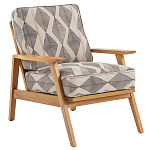 Кресло с каркасом из массива дуба Deniaud Oak Rhombus Beige Armchair варинант исполнения - 1 | Loft Concept в Ижевске