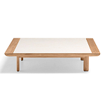 Дизайнерский кофейный стол из дерева с керамической столешницей уличный SWAY Coffee Table варинант исполнения - 5 | Loft Concept в Ижевске