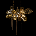 Люстра подвесная с 18-ю стеклянными плафонами с вертикальными подвесками Gilded Mirage  варинант исполнения - 4 | Loft Concept в Ижевске