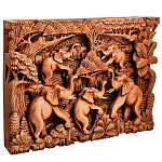 Панно из дерева пять слонов Panel With Animals варинант исполнения - 2 | Loft Concept в Ижевске